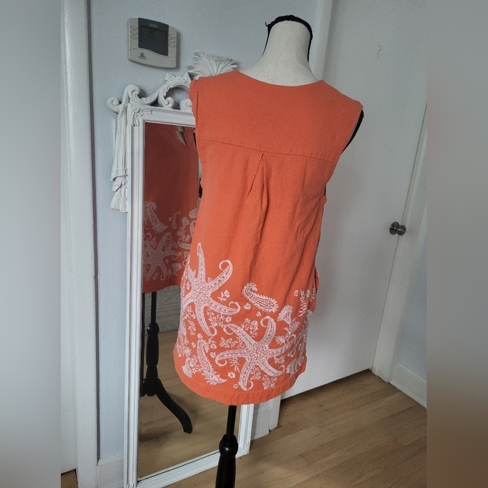 Maeve/Anthropologie Orange Starfish Print Swim Cover-Up/ Used - Picture 6 of 10